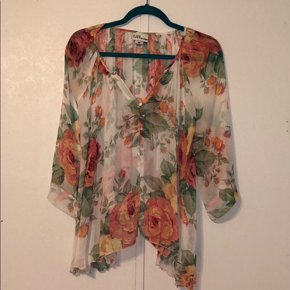 Women’s blouse, floral, sheer